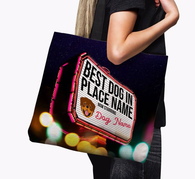 Best Dog in Lights: Personalized {breedFullName} Canvas Bag 